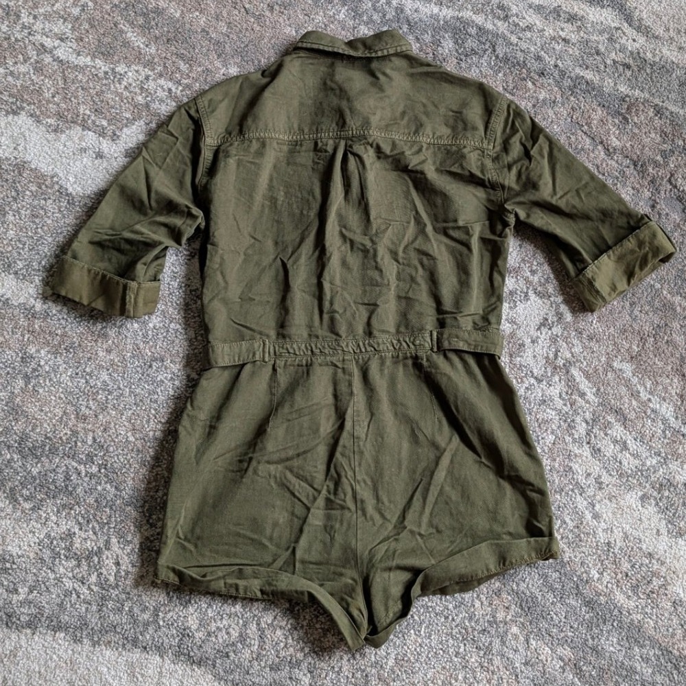 FREE PEOPLE Isla Flight Olive Green Utility Romper Size 8 - Picture 7 of 7